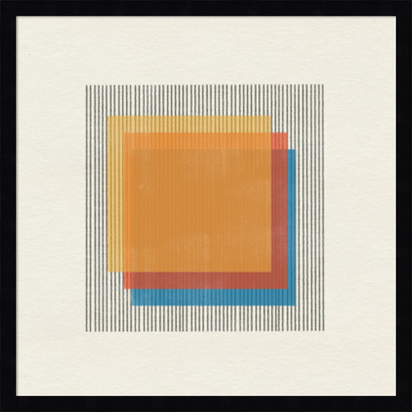 Midcentury Modern Squares No 1 by The MIUUS STUDIO Wood Framed Wall Art